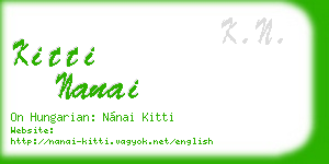 kitti nanai business card